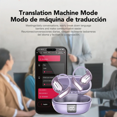 Translator Earbuds – 135+ Languages, Waterproof, 90H Battery, ASMR Headset