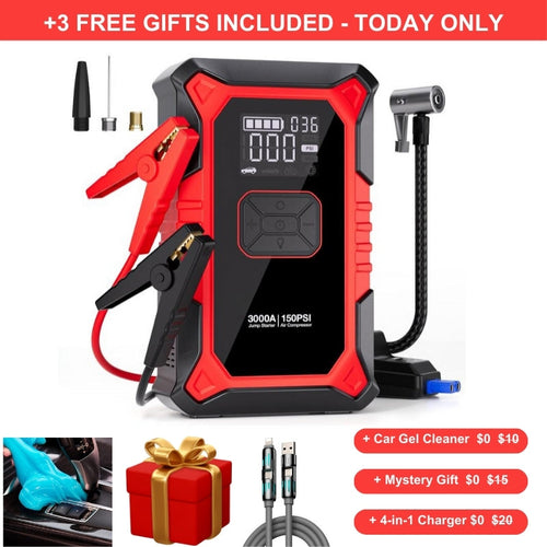 Portable Car Jump Starter with Air Compressor