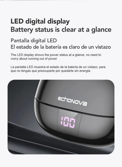 Econova AI Translator Earbuds – 135+ Languages, Waterproof, 90H Battery, ASMR Headset